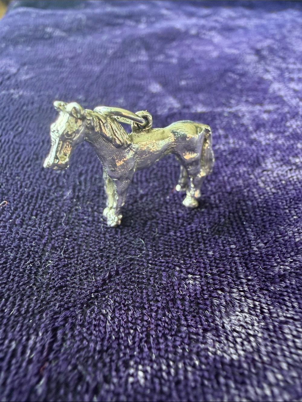 Vintage 925 sterling silver horse pendant charm